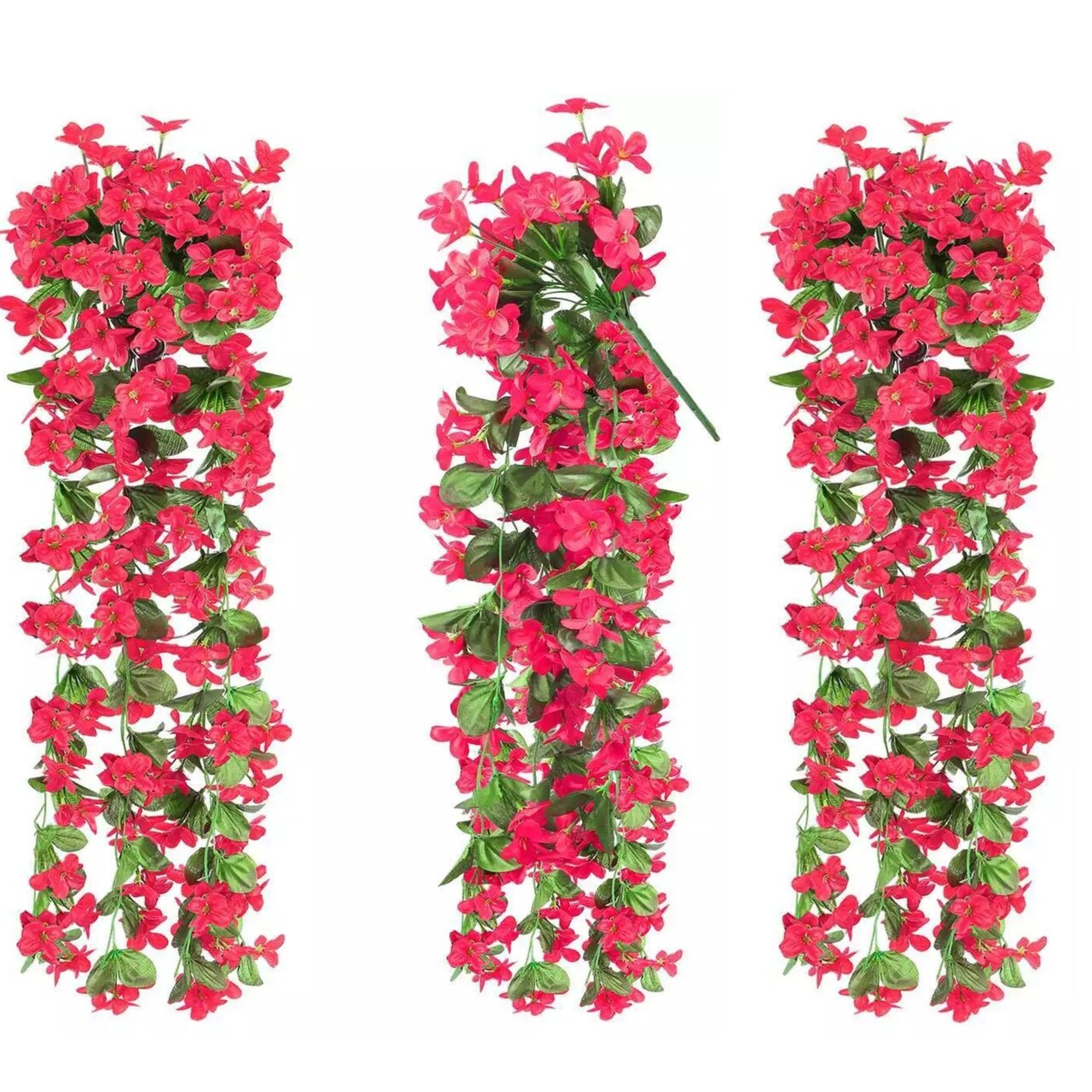 Artificial Hanging Flowers Vine Colorful Plants Home Garden Decor